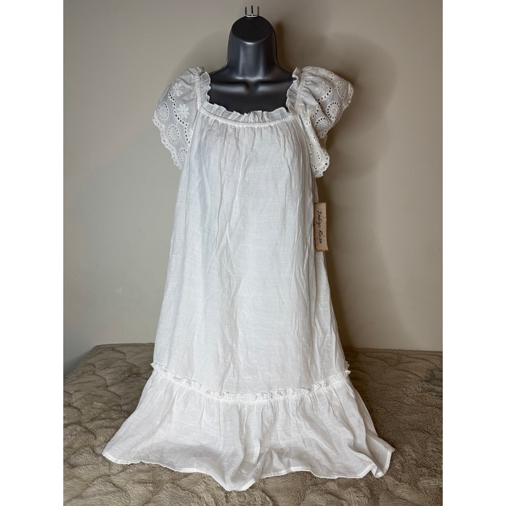 INDIGO ROSE WHITE DRESS